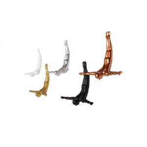 Wall Diver Home Decor Classic Wall-Art Sculpture | 5-Piece | Bk,Bz,Gd,Si,Wh